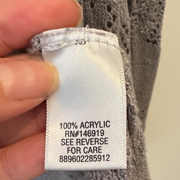 Chico's Light Gray Open-Knit Cardigan - Picture 3 of 4